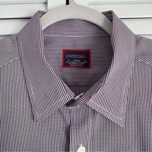 UNTUCKit Men's Purple Plaid Eldridge Dress Shirt Long Sleeve Size Large - Picture 1 of 7